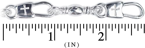 Miniatura 3 de Denali Designs Pulsera extragrande de eslabones en blanco, cruz o gancho de pescador de hombres