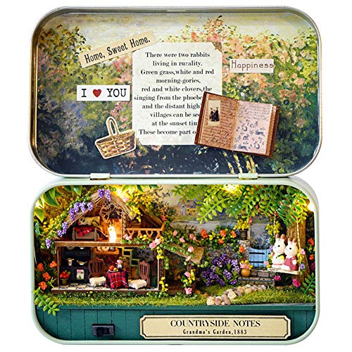 EisEyen DIY Dollhouse Miniature Kit Modellraum Kreativer Espacio con Muebles y Cover Handmade Navidad/cumpleaños Idea Geschenkbox