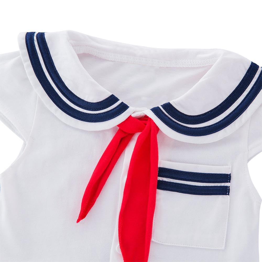 Lito Angels Matrosin Kostum Baby Madchen Onesie Kleid mit Hut Marine Outfit Kinder Karneval Fasching Halloween Verkleidung Kleinkind