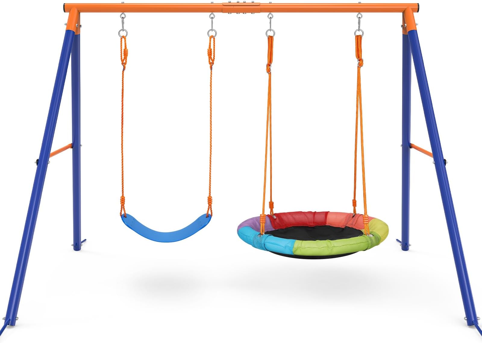 Athfiner 400lb Swing Set 2 Seat with AFrame for Kids