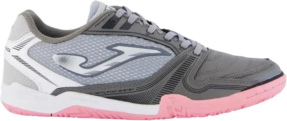 Chuteira de Futsal Dribling Cinza e Rosa