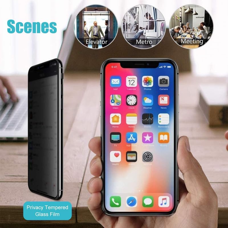 Image of OHAYO Military Strength Tempered Glass Screen Protector For iPhone 11 /XR (Privacy) | 9H+ Hardness, Strong Protection, Full Screen Edge-to-Edge Cover, Scratch Resistant, Bubble-Free Install, Ultra HD Clarity