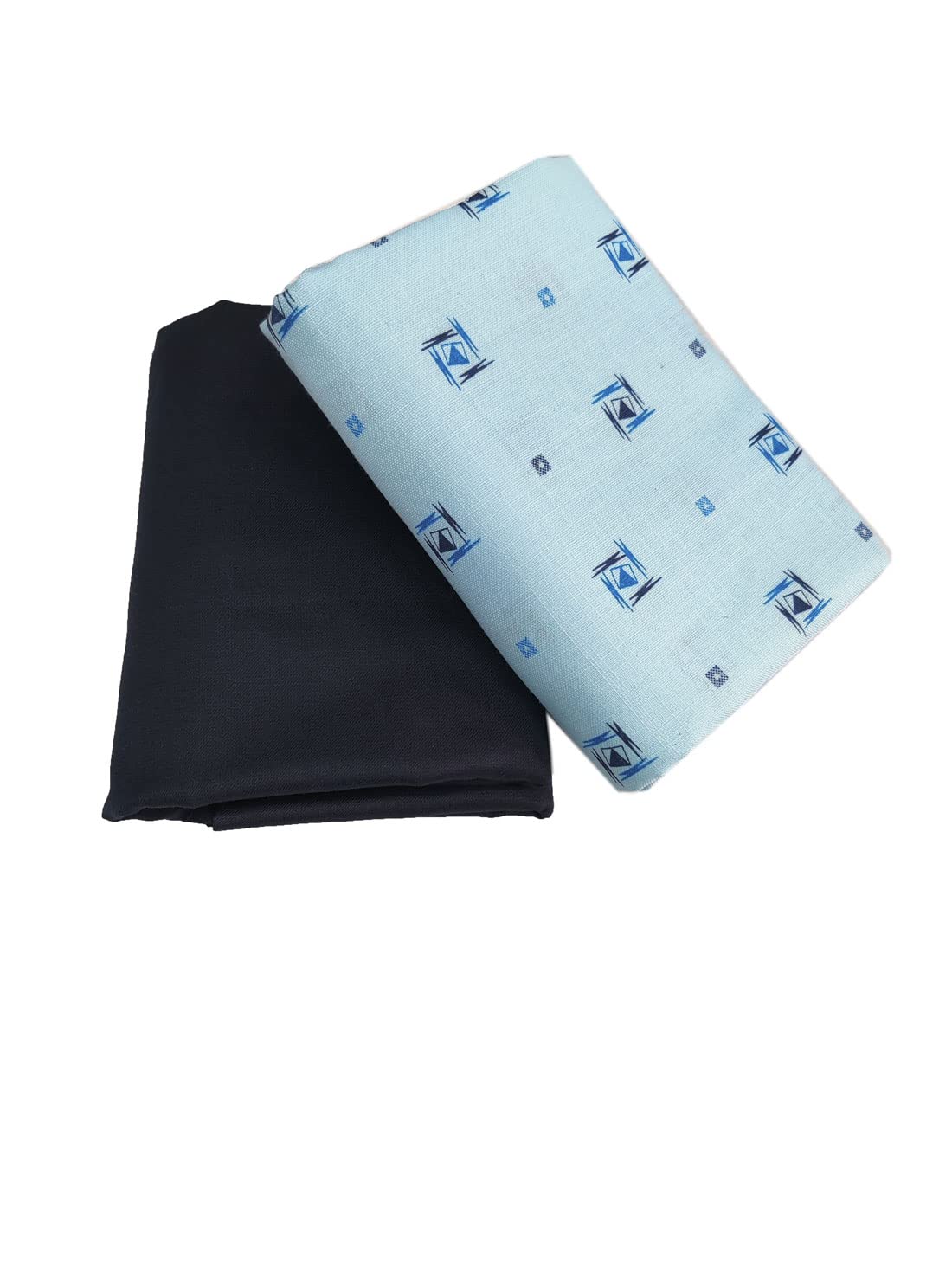 FetiyaMen's Poly Cotton Shirt And Trouser Unstitched Fabrics Set (Multicolours_Freesize) 318