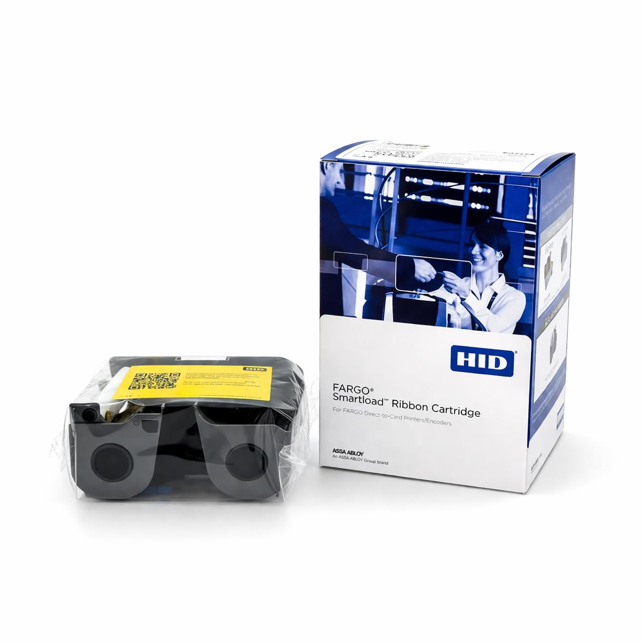 New & Improved 2ID Fargo YMCKO Ribbon Cartridge for DTC1250 | Genuine OEM | Upgraded 300 Prints (was 250) | Cleaning Roller | ID Card Printer Ribbon