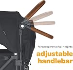 Larktale Caravan Quad, Byron Noir - Poussette pliable/Wagon pour enfants & Bébés - Sièges jusqu'à quatre passagers - 214 Lbs Capacité de poids total - Double Sun Canopies, barre réglable - 2024 Version