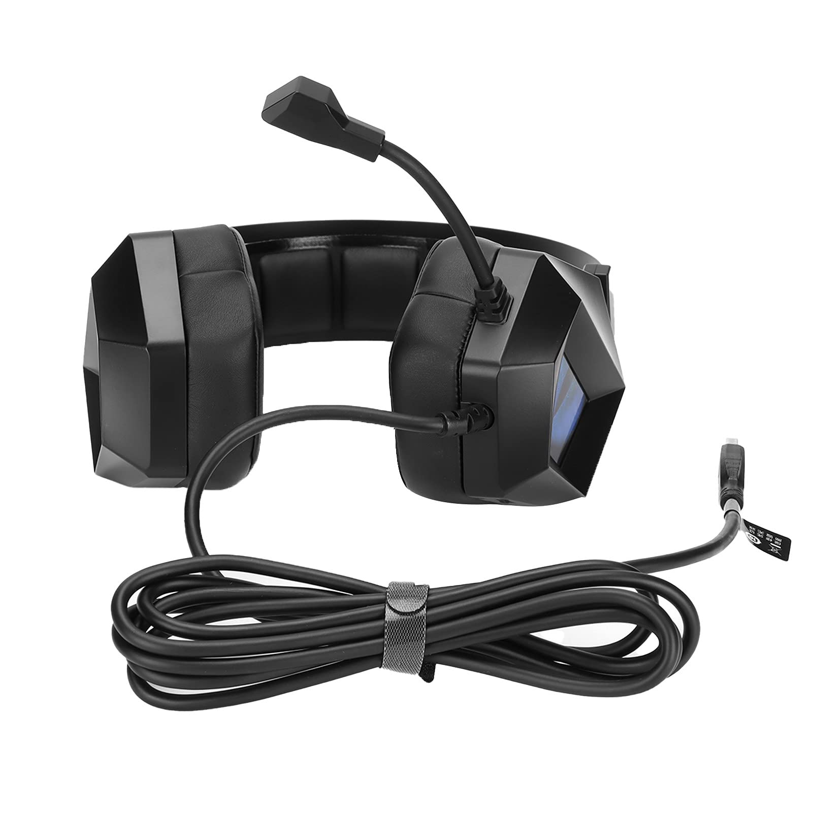 Cuffie da Gioco Competitive Cablate con Cancellazione del Rumore Cuffie Stereo Sopra L'orecchio per PC con Luce LED