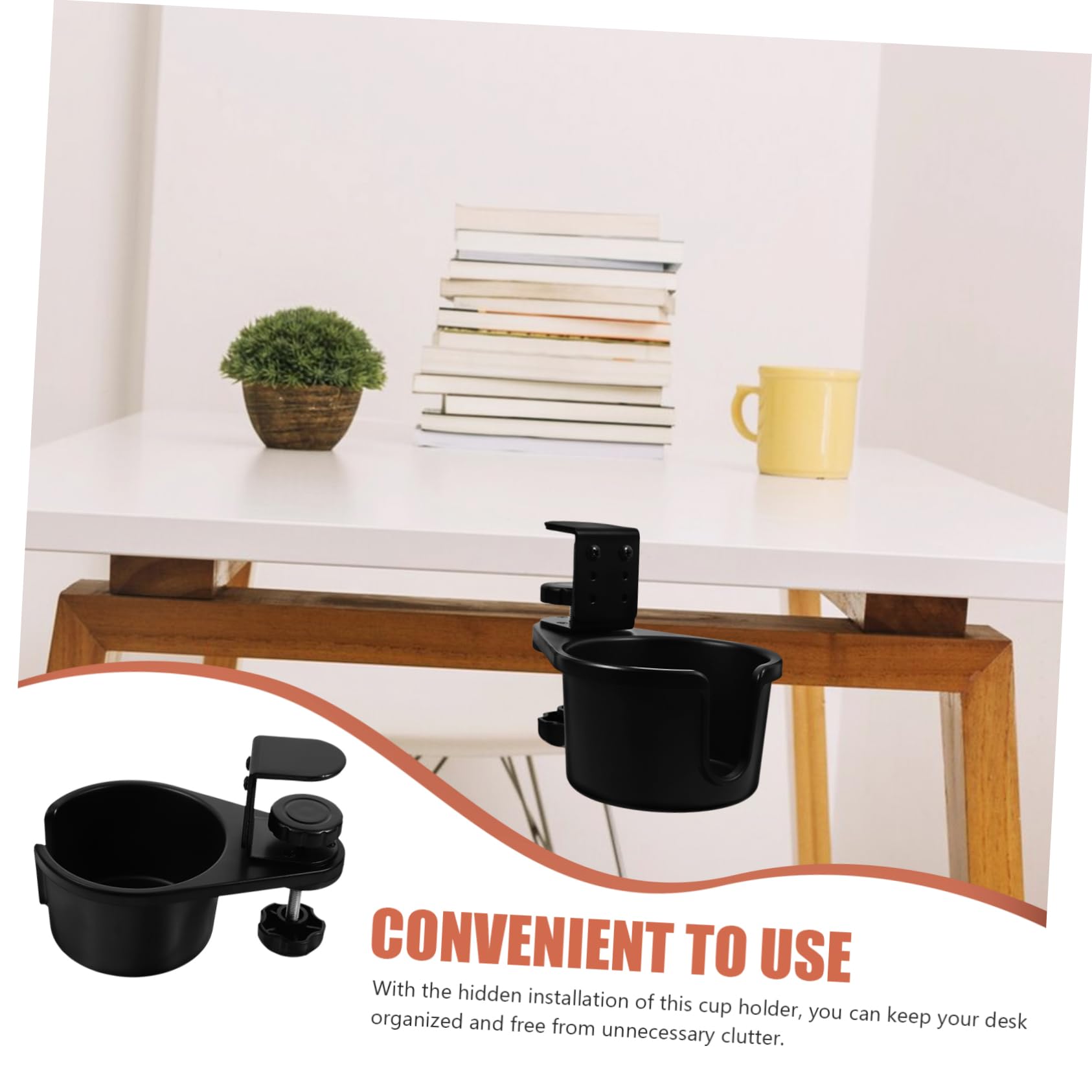 ULTECHNOVO Soporte De Taza De Escritorio Clip Giratorio Para Pc Gaming y Oficina Compatible Varios De Tazas Instalación Fácil y Segura