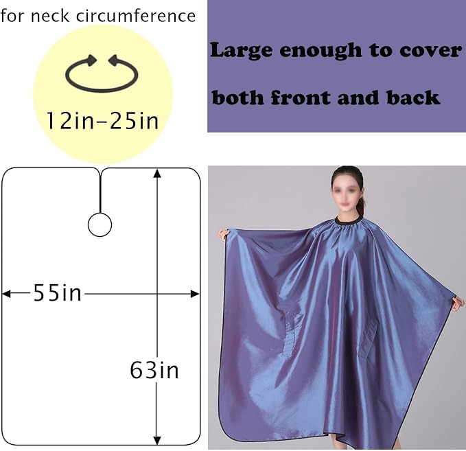 Capa para cortar cabello con orificios para manos impermeable miniatura 6