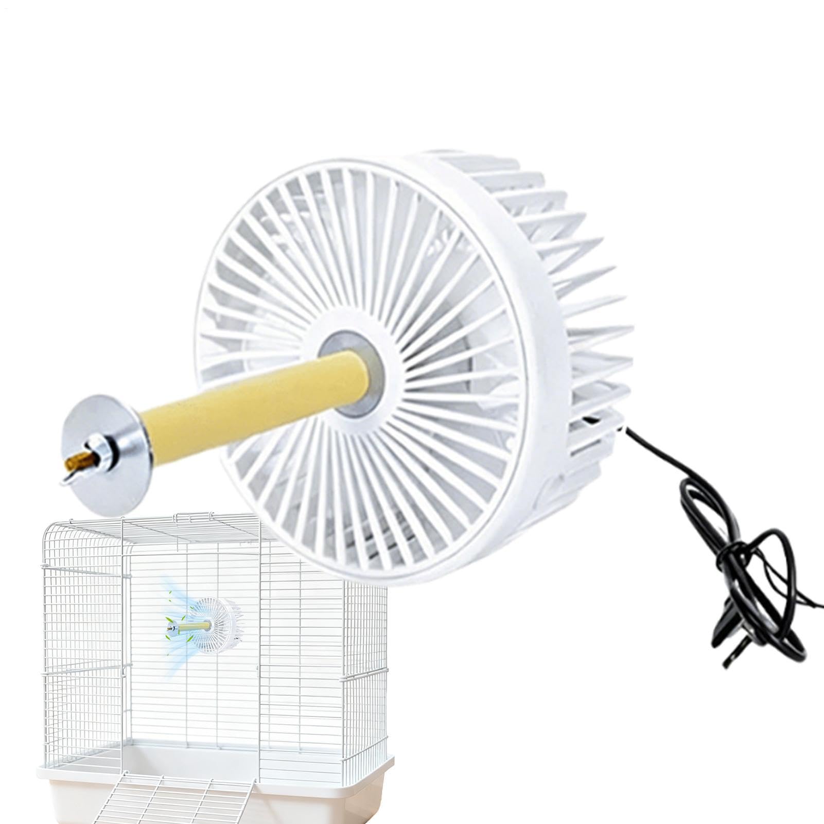 Ventilador de refrigeración para mascotas, con ajustes Du Al-Speed, 13 cm, ventilador de jaula de pájaros, ventilador portátil Cäg E, diseño de abrazadera universal, para gatos, pájaros