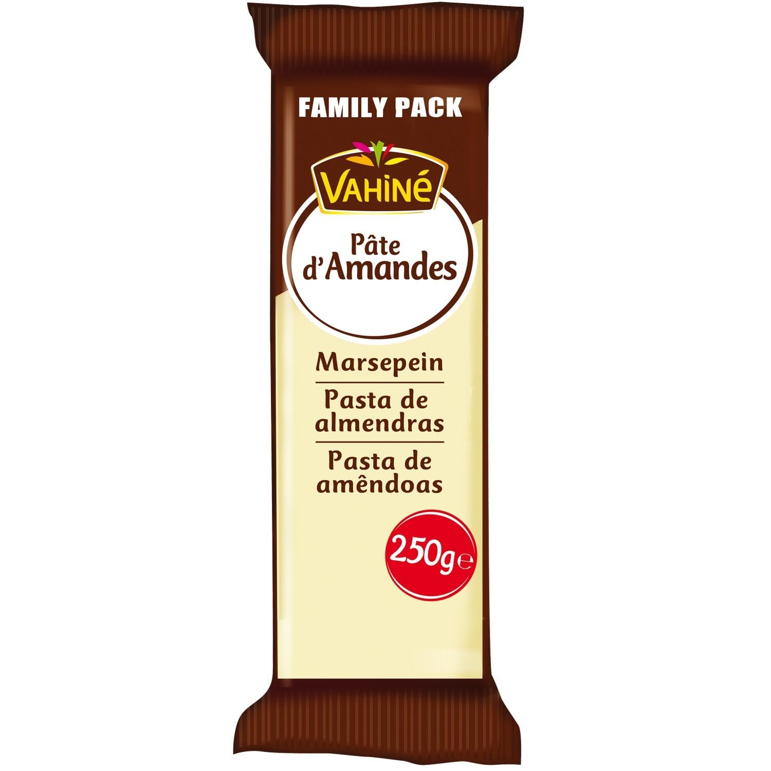 Gagnez du temps en pâtisserie avec la Pâte d'Amandes VAHINE, format familial de 250g pour décorer et garnir vos gâteaux - Lot de 3