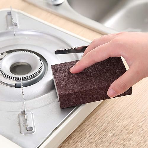 Miniatura 1 de Fydun Paquete de 6 cepillos de limpieza de fondo de olla de borrador de esponja de esmeril portátil, amplia gama de usos