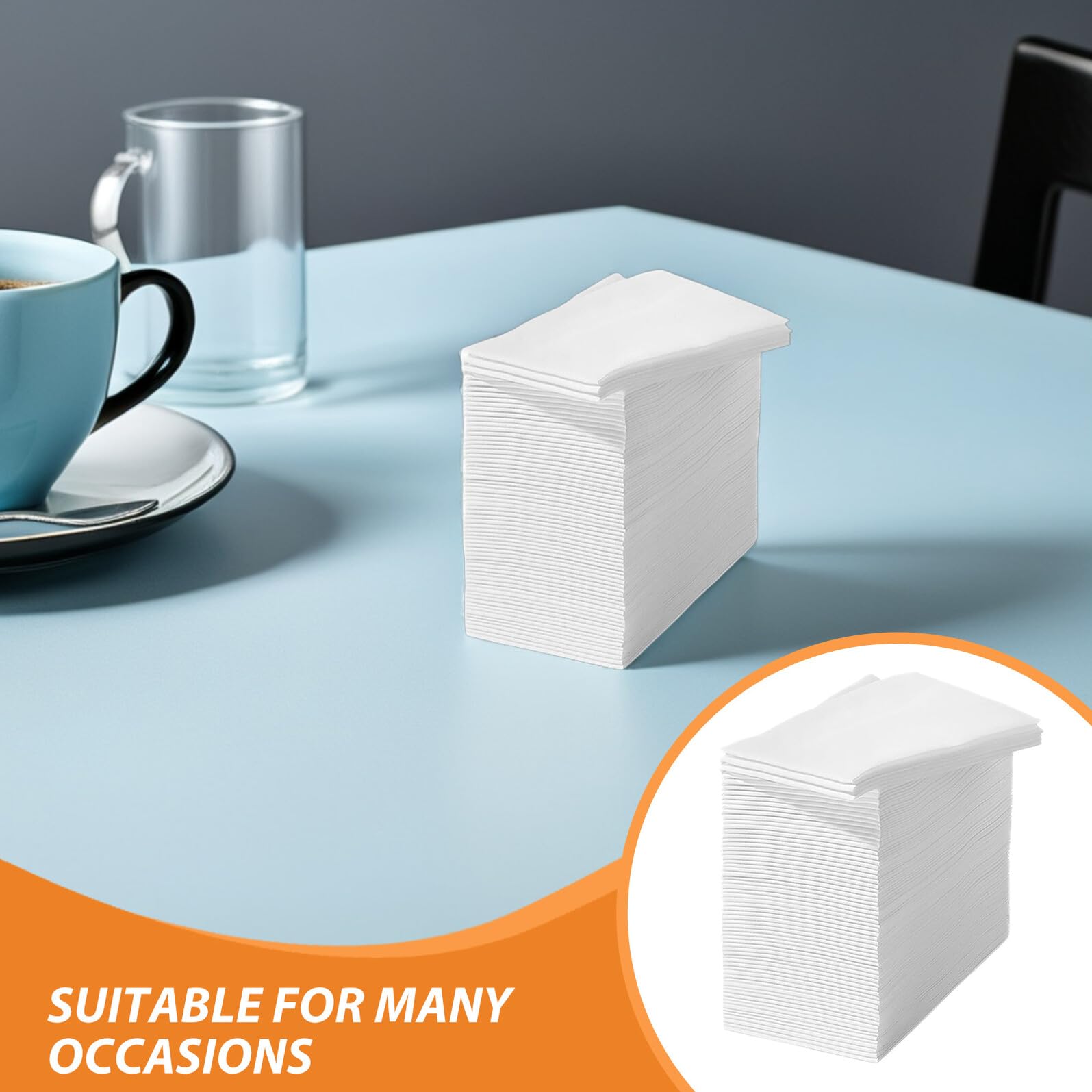 100 Piezas Servilletas de Papel Desechables para Fiestas 43x30 Cm 100 Unidades white Antipolvo Textura Tela 50 G/m² para Bodas Cenas Reuniones Familiares