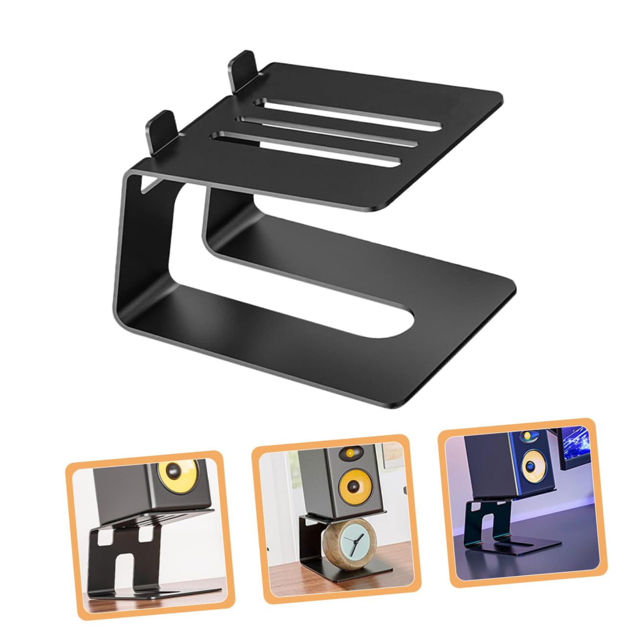 Toyvian Soporte Práctico para Altavoz Negro Escritorio de Hierro Instalar Diseño Único Fácil y Altavoces de Ordenador Gaming y Monitor