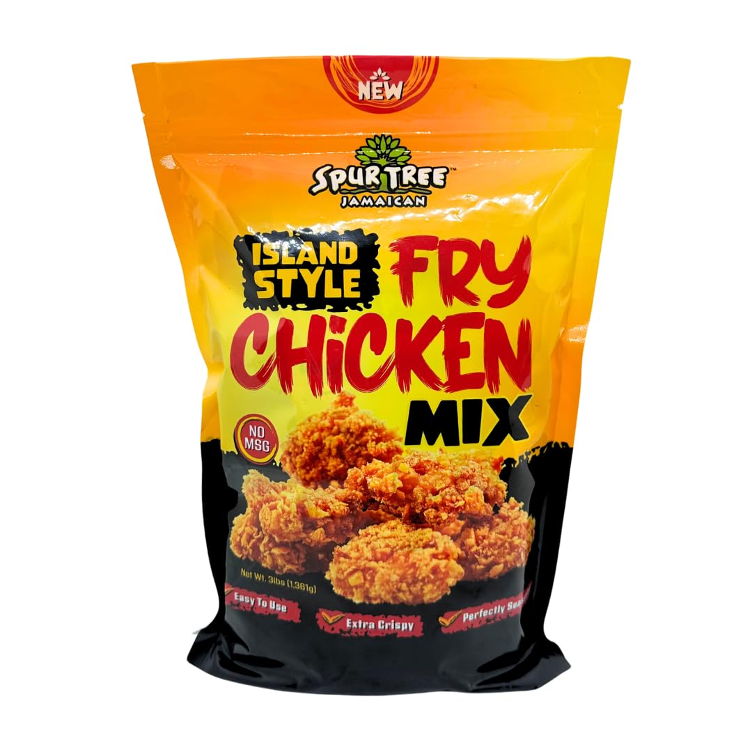 Spur Tree Jamaican Island Style Chicken Mix - Seasoned Coating for Crispy Flavor - Frying Magic for Deliciously Easy Meals - 3 Lbs