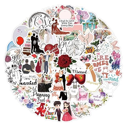 ウェディング ラブ ステッカー 60枚 防水 ハート 記念日 バレンタイン 手帳 ノートPC スマホ スーツケース DIY デコ ガーリー 韓国風 人気