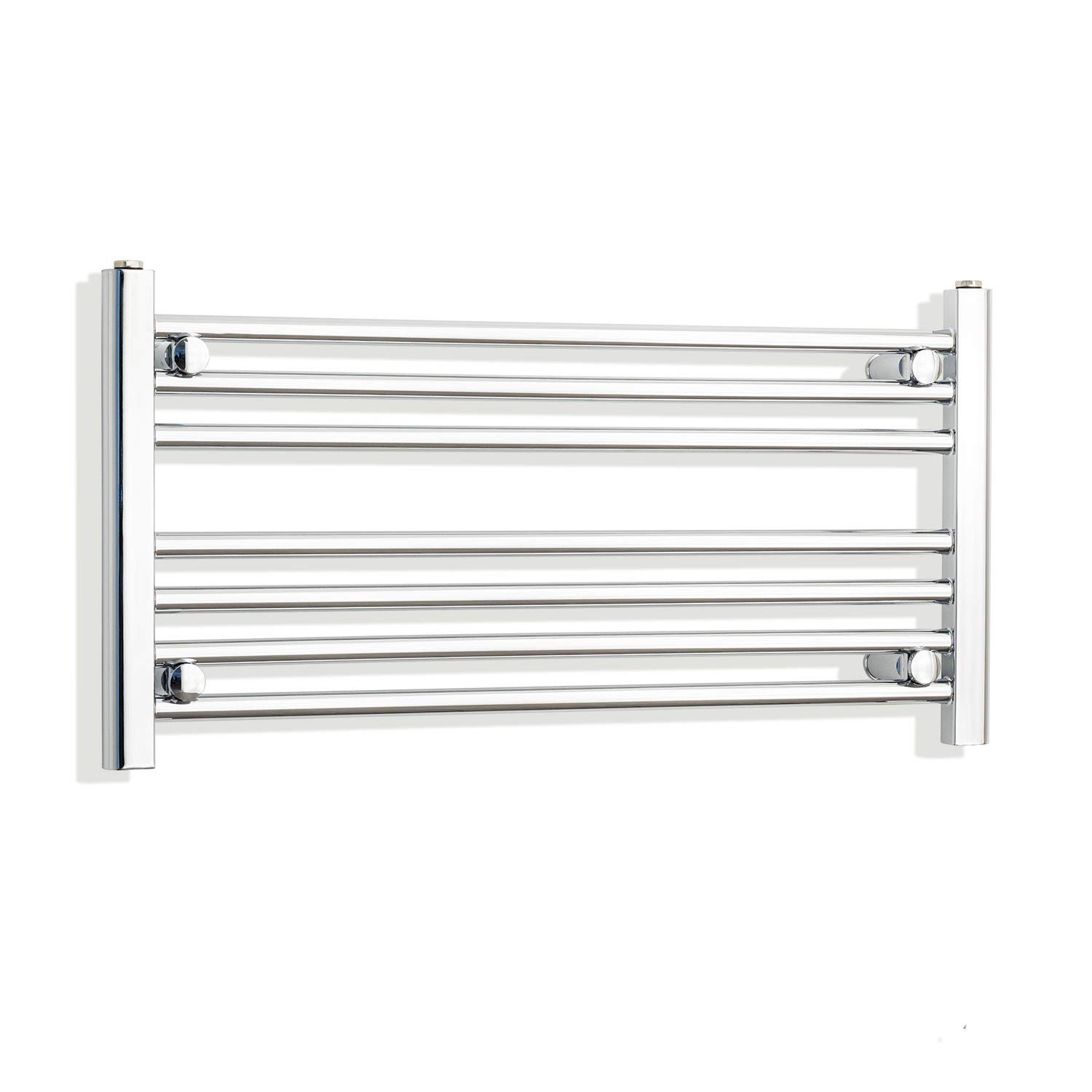 Companyblue 800mm Wide Chrome Heated Towel Rail Radiator Flat/Straight Ladder for Stylish Bathroom (800 x 400 mm)