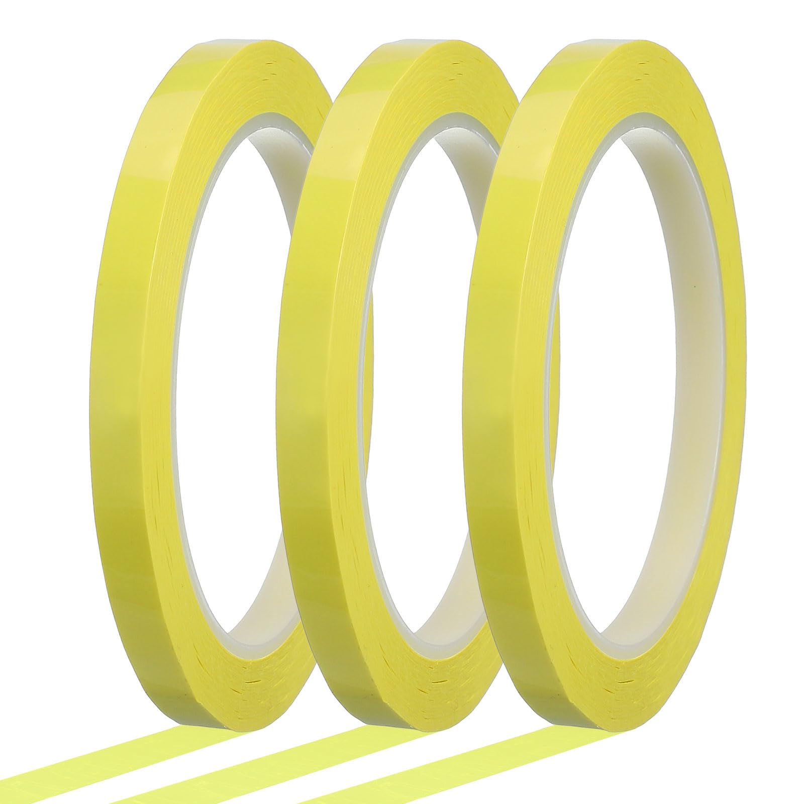 sourcing map Whiteboard Tape 8mm x 66m Pinstripe Graphic Chart Line Grid Marking Tapes for Classroom Office Dry Erase Board Art, Light Yellow, Pack of 3
