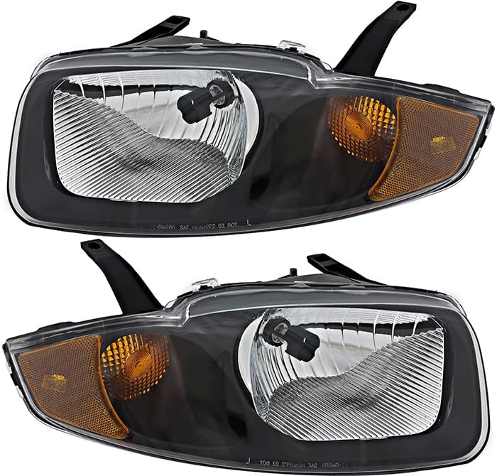 For Chevrolet Chevy Cavalier Headlights Lamps Set 2003 2004 2005 Halogen Driver and Passenger Side