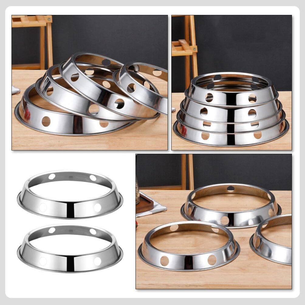 Hemobllo 2pcs Wok Ring Heat-resistant Gas Stove Rack for Kitchen Cooking Durable Pot Holder Easy to Clean and Install for Home Use