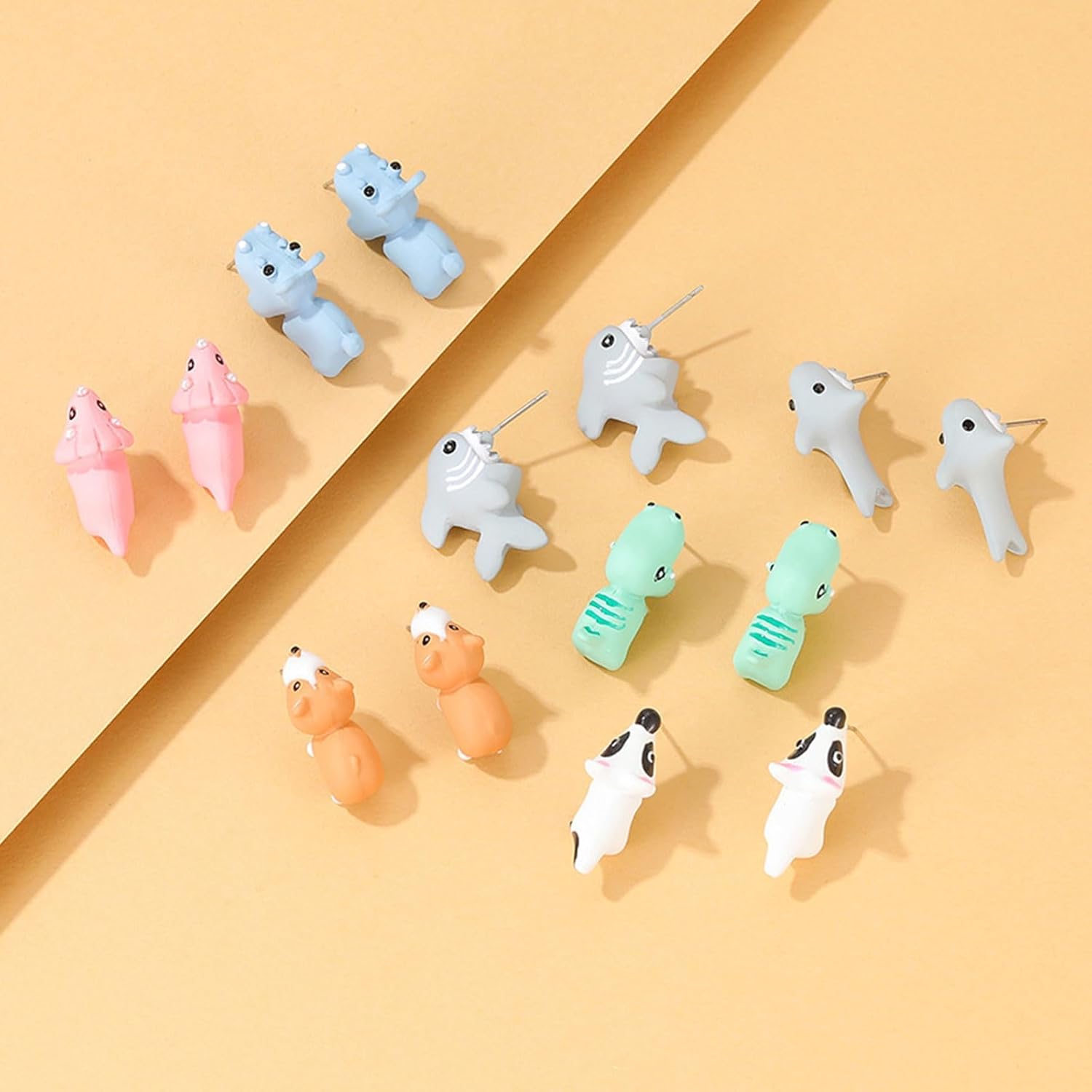 Cute Animal Bite Earrings for Women 3D Clay Animal Dinosaur Earrings Funny Animal Cartoon Biting Ears Stud Earrings Jewelry Gifts Cute Funny Stuff - Image 5