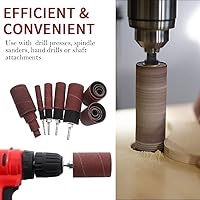 Vista 5 de Kit de tambor de lijado de prensa de taladro de 20 piezas, grano 80/120 mangas de banda de lijado de goma para carpintería