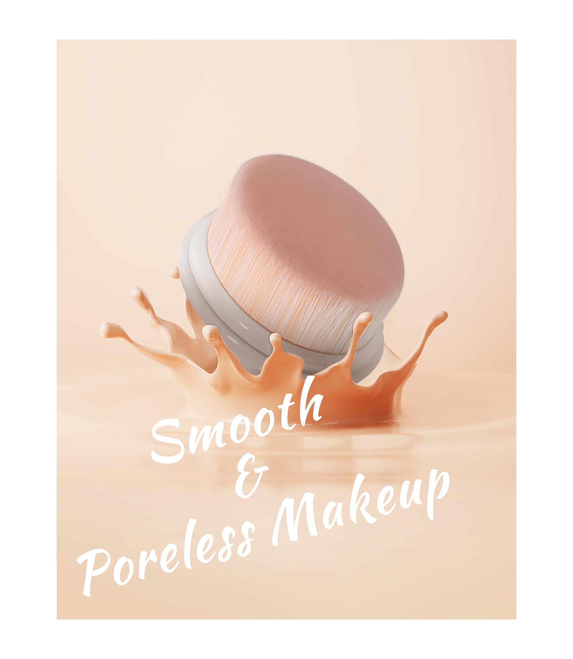 Sonnorel Set di 1 pennelli di base pennelli per il trucco pennelli per il viso flat top scanalature progettate per mescolare liquidi, crema, correttore Premium blush Brush (White Swan)