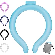 Neck Cooling Tube, Wearable Body Cooler Freeze Below 64&deg;F with Insulated Bag, Reusable Cooling Neck Wraps for Summer, Outdoor Sports, Hiking, Travel, Hot Weather Relief for Men & Women (Blue)