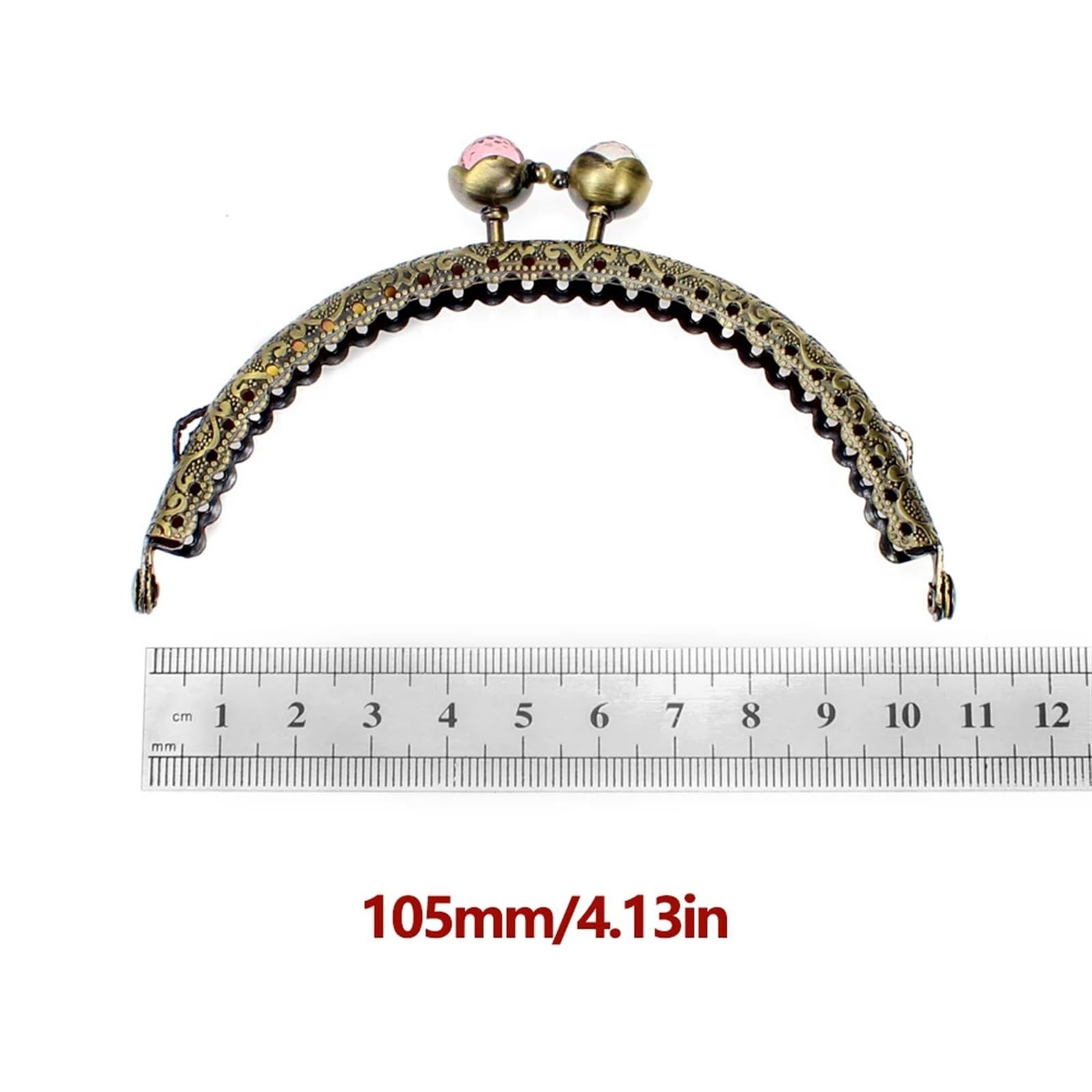 Artes de metal para bolsos, Marcos de monedero Metal bronce, 10 Uds.,5 cm, cierre beso semicírculo, encaje en relieve, bricolaje(10pcs 10.5cm No.8,10Pcs 10.5CM NO.6)