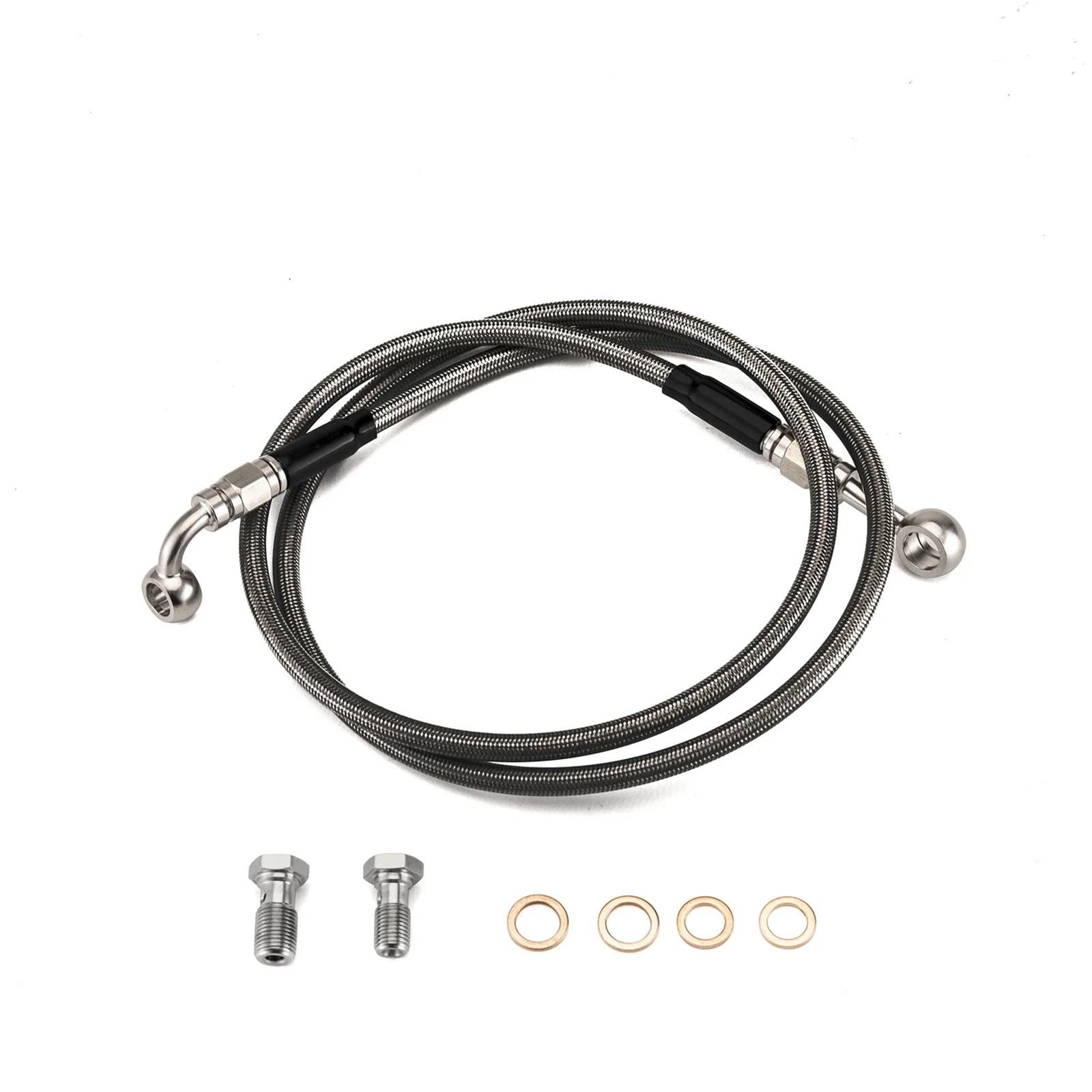Zestaw naprawczy linek hamulcowych Do akcesoriów kierownica motocyklowa 12-14" + zestaw kabli 6" 48" bez ABS przedni przewód hamulcowy(16-18 inch Black)