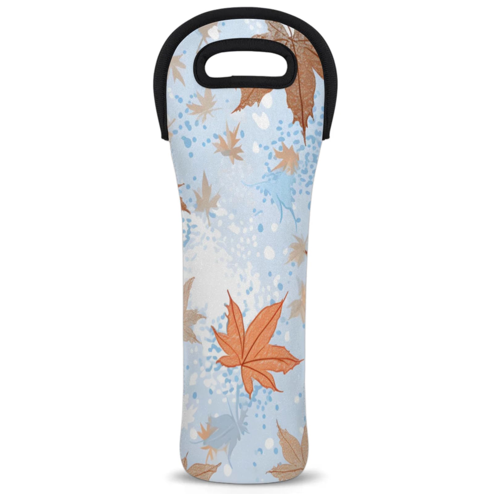 Neoprene Wine Tote Carrier Bag for Wine,Water, Champagne, Beer, Baby Bottles 15.6 x 5.1 Inches, Protective Wine Bag,Maple Leaf