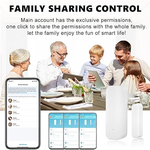 Miniatura 6 de Sensor de puerta WiFi, sensor inteligente de puerta de ventana, sensor de contacto Alexa para seguridad del hogar, detector de apertura de puerta