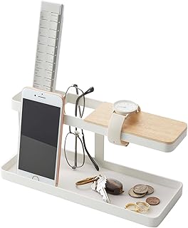 YAMAZAKI Home 2299 Desk Bar-Wood & Steel Organizer, One Size, White