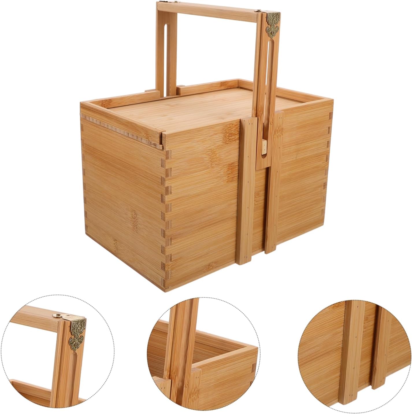 DECHOUS Picnic Basket Storage Traditional Dessert Basket Handle for Outdoor Gatherings and Home Organization for Snacks and Fruit