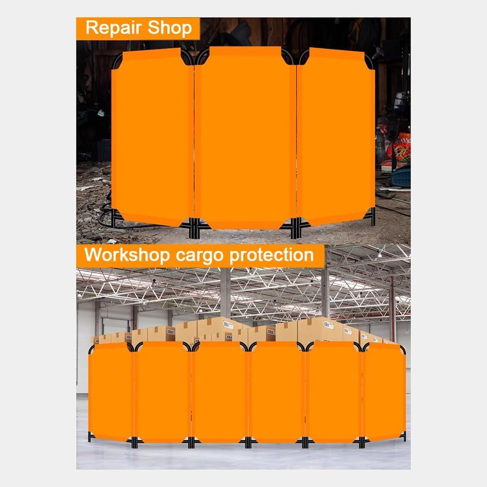 Welding Screen with Frame, Welding Curtain Screen, Flame-Resistant Welding Protection Screen, Veable & Professional for Workshop/Industrial (1PCS)