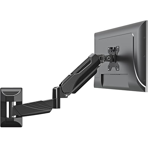 MOUNTUP Monitor Wall Mount for 17-32 Inch Computer Screen, Wall Mounted Arm Support 4.4-17.6lbs Display, Gas Spring Monitor Arm, VESA Bracket for VESA 75x75mm and 100x100mm, Black