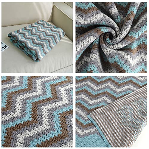 Queenshin Lightweight Boho Knitted Fluffy Throw Blanket, 290 Gsm Soft Bohemian Snuggle Blanket For Bed Couch Sofa Living Room, 50 * 67 Inch #TOP5