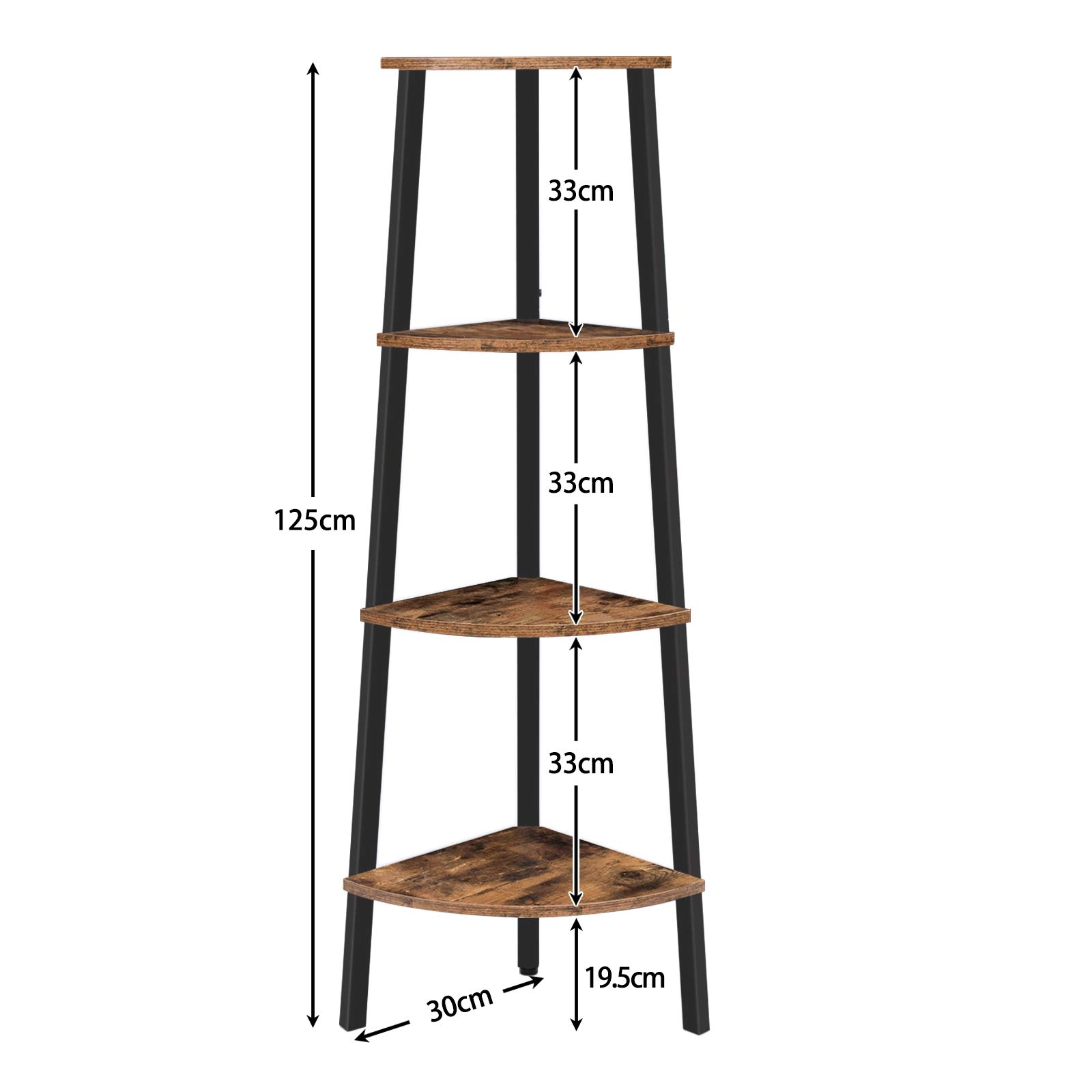HOOBRO Corner Shelf, 4Tier Ladder Shelf, Free Standing Bookshelf