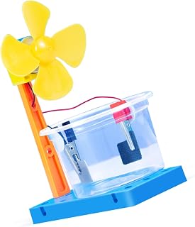 Saltwater Power Generation Fan Model Saltwater Powered Vehicle Hands on Assembly Toy Science Educational Toy for 7+ Classroom Tool