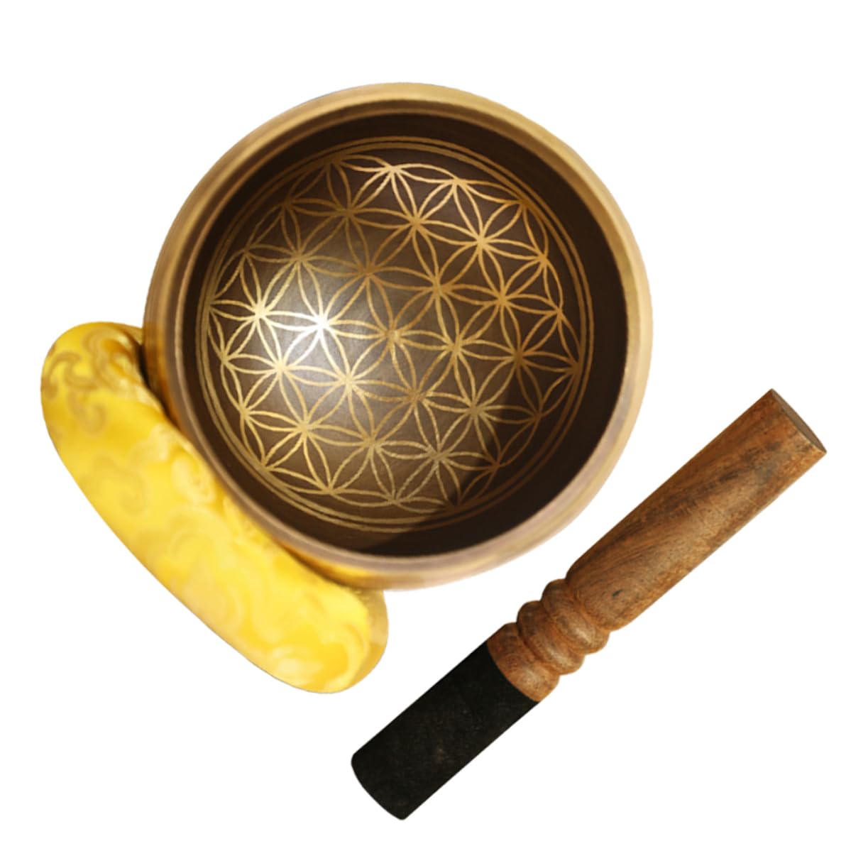 1set Ciotola Cantante Artigianale Stile Nepalgese Per Meditazione Completo Con e Cuscinetto Strumento Per Terapia Sonora e Relax Per Yoga Studio e Ambienti Di Meditazione