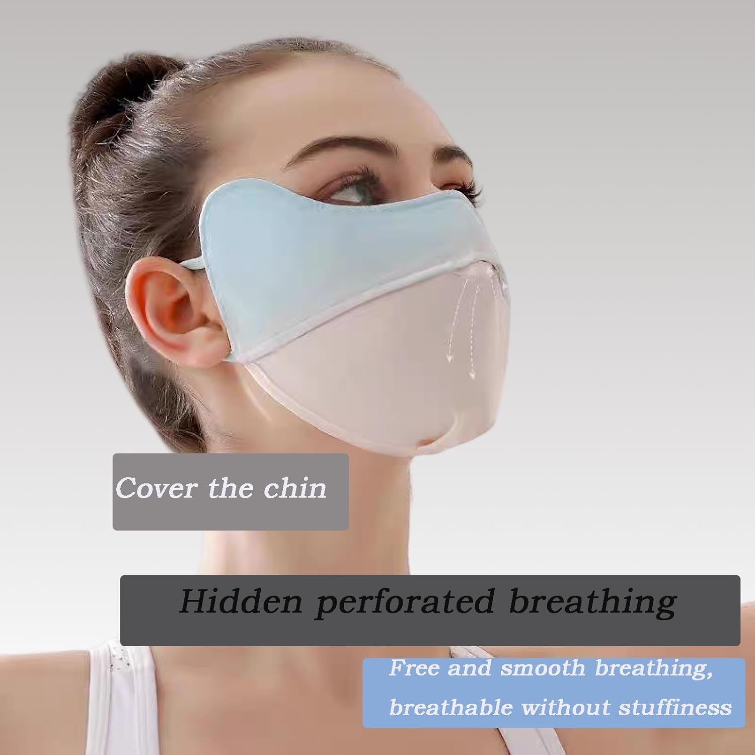 UV Face Mask Sun Protection,UPF 50+Blocks 98% of UVA/UVB Rays,UV Face Mask for Women Washable Reusable(3PCS) - Image 6