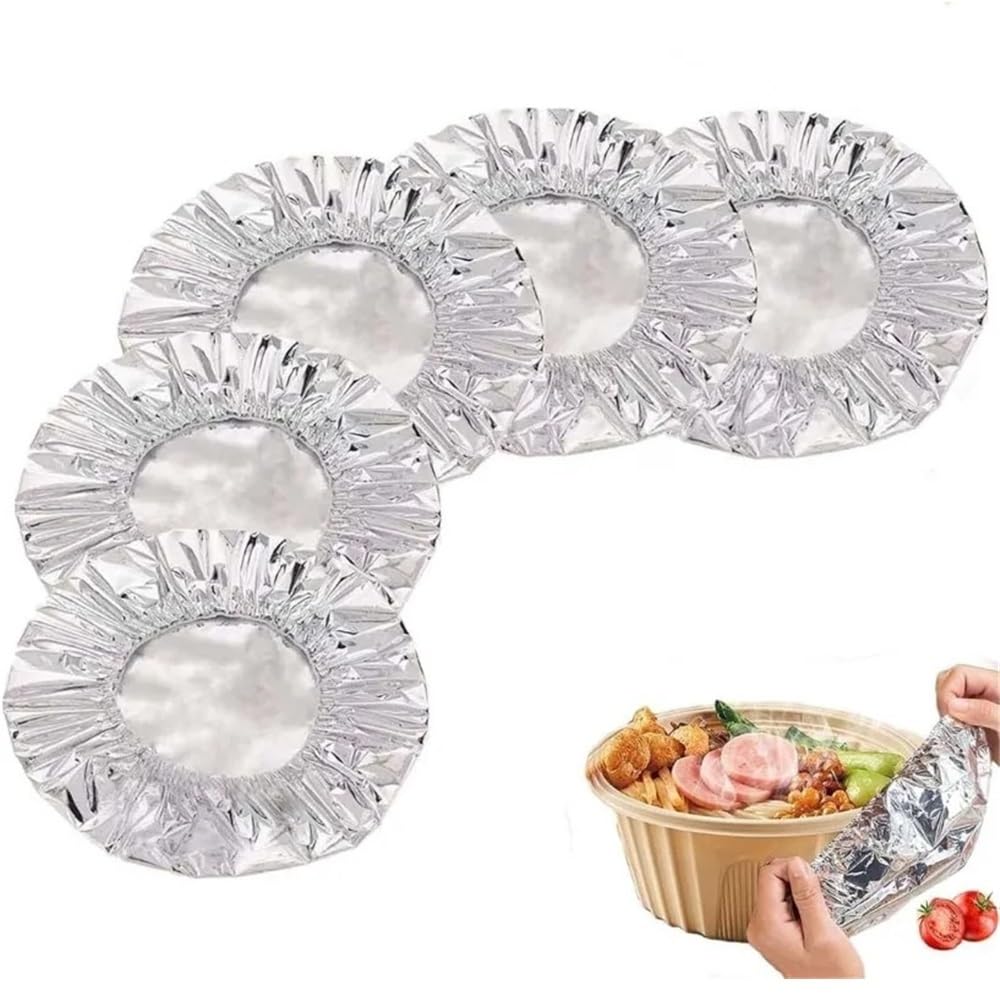 Aluminum Foil Insulation Covers - 100PCS Reusable Kitchen Food Covers for Bowls & Dishes Storage
