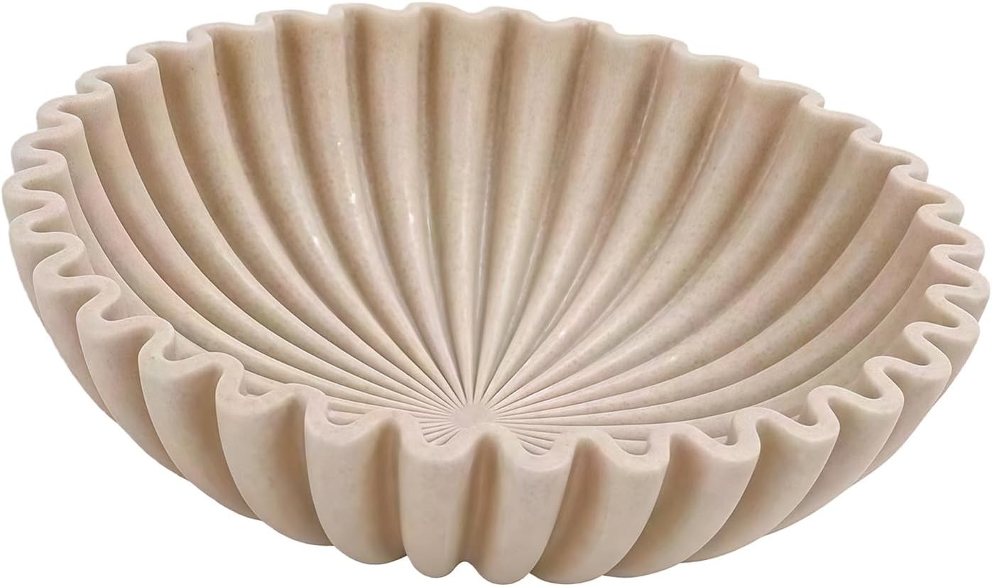 Decorative Ruffled Design Resin Storage Box for Entryway Home Organization Holding Keys and Jewelry Home Decor Organizers
