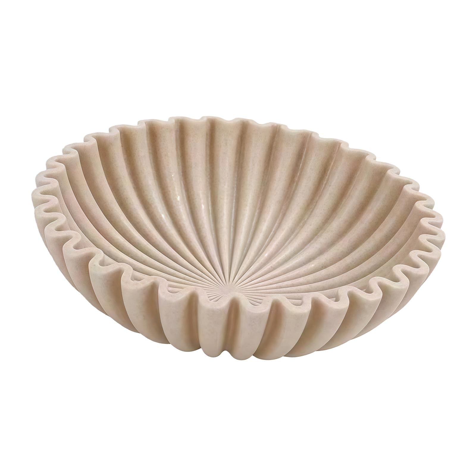 Nucelit Ruffled Art Resin Storage Tray for Entryway and Living Room Decor Organizing Small Items Keys Accessories Versatile Storage Bowl