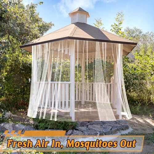Image of 2Pcs 13x10ft Ultra-fine Mesh Mosquito Net, Patio Screen Netting, White