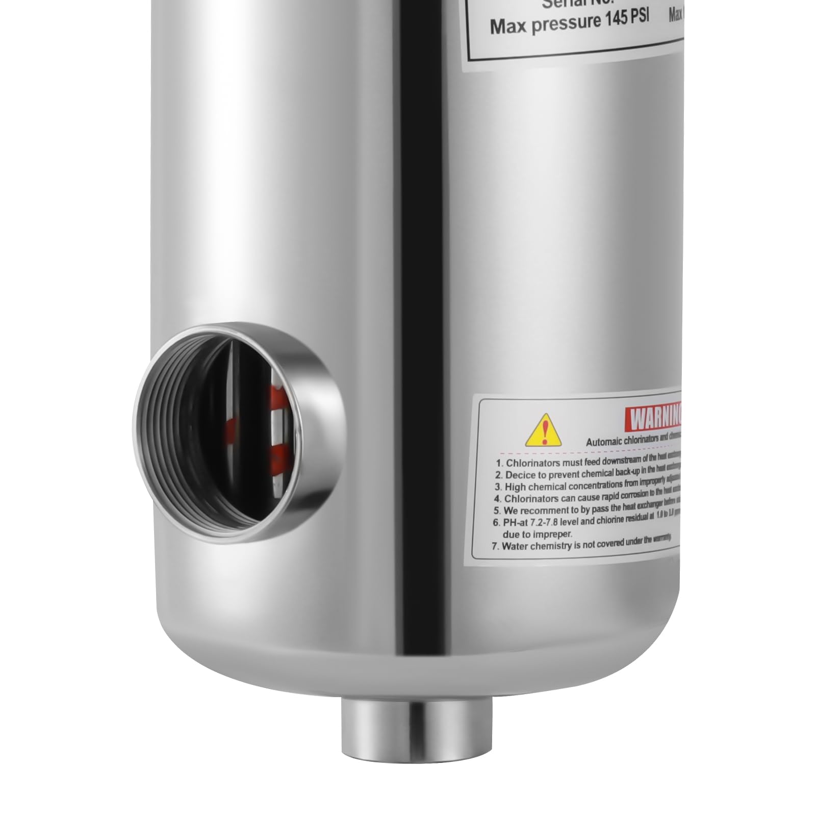 Intercambiador de calor para piscina, intercambiador de calor de acero inoxidable, 60 kW, flujo de agua de 250 l/min en la piscina, saludable e higiénico, para piscinas, spas, jacuzzis