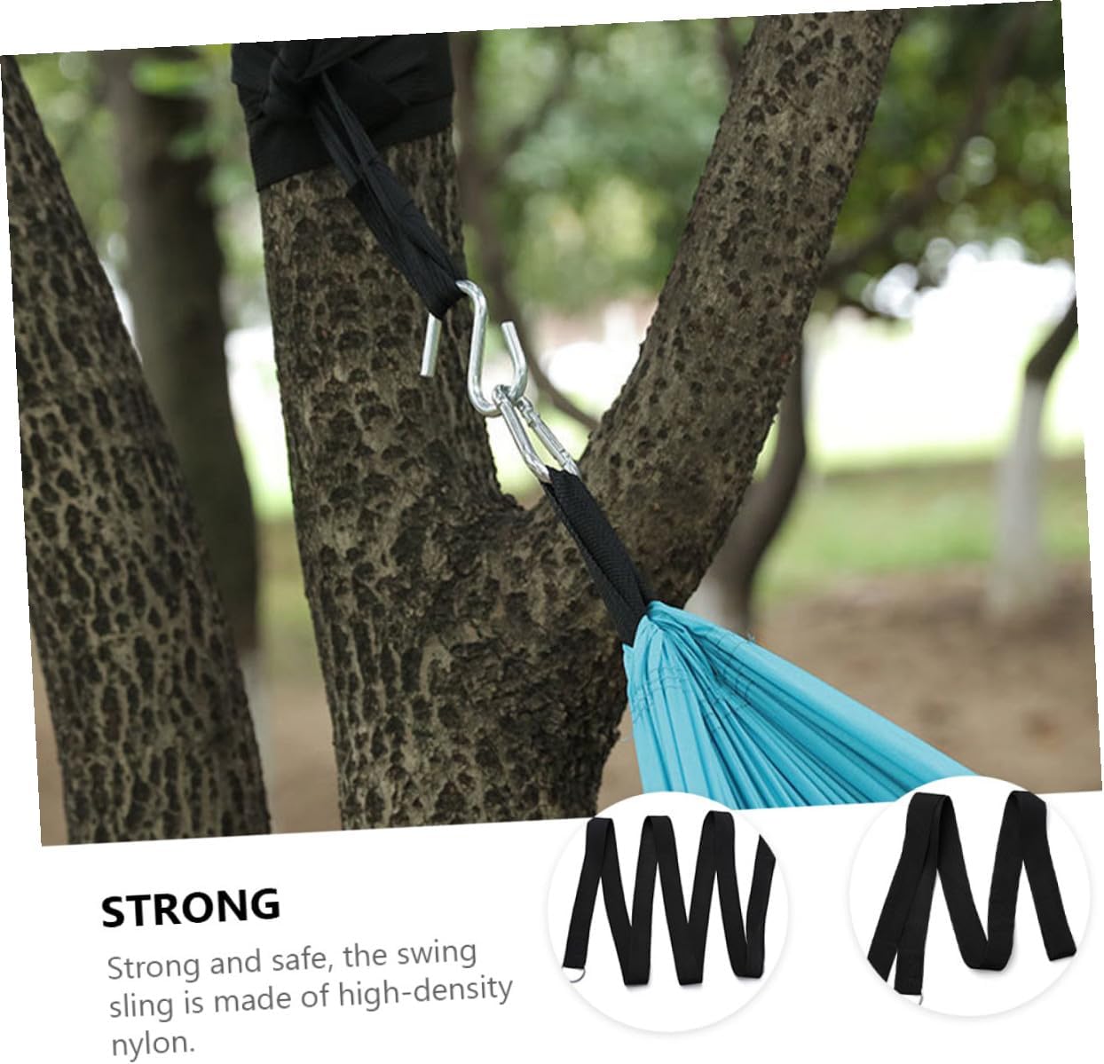 6pcs Adjustable Nylon Tree Hammock Straps with S-Hooks, Heavy-Duty Swing Hanging Rope Kit for Outdoor Camping and Backyard Use