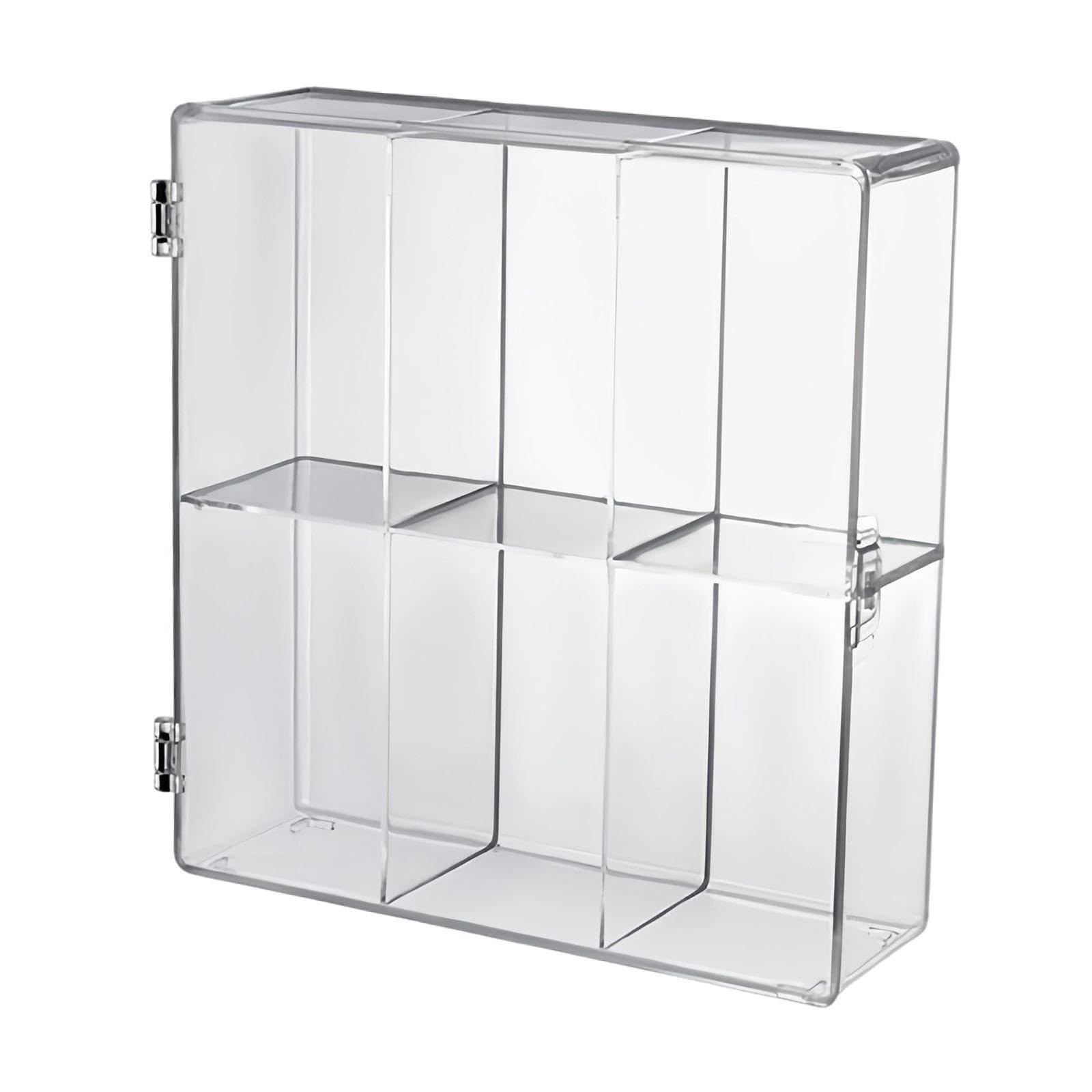 mophrati Clear Acrylic Display Case With 6 Grid Organizing Collectibles Jewelry Protecting Dust To Store And Organize All Kinds Of Mini Items At Home. Organizer Is As Gift For Friends Around Who