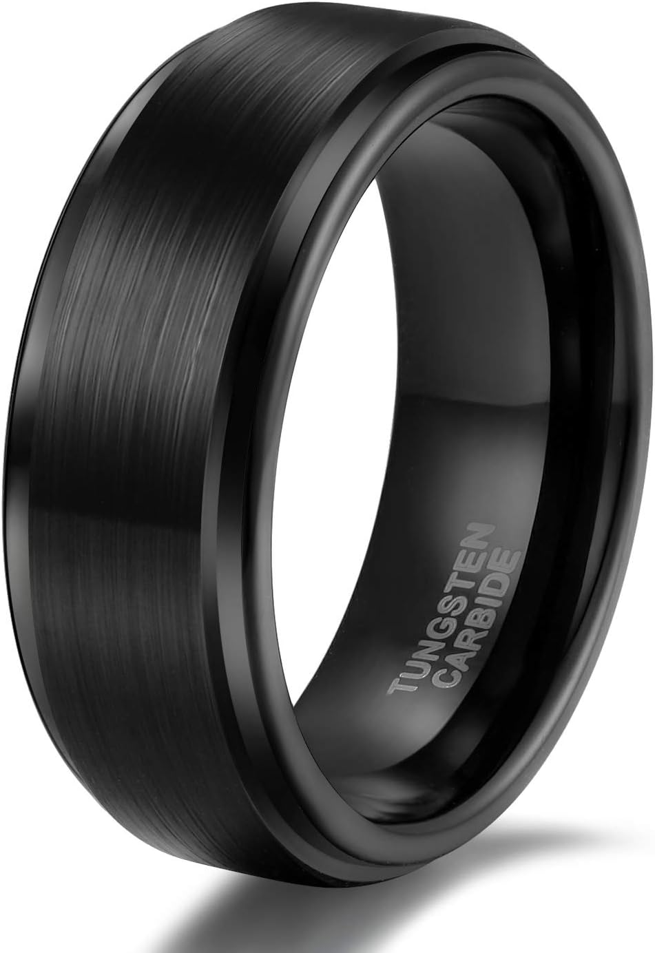TRUMIUM 4mm 6mm 8mm Tungsten Rings for Men Women Silver Blue Rose Gold Plated Black Tungsten Wedding Band Matte Brushed Finish Comfort Fit Size 4-15