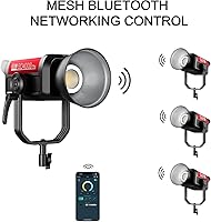 Vista 4 de GVM Pro 400B - Luz de video LED de 400 W, montaje Bowens, CRI97+, temperatura de color 2700-6800K, 14500lux@3.3 ft, control de aplicación, cubierta