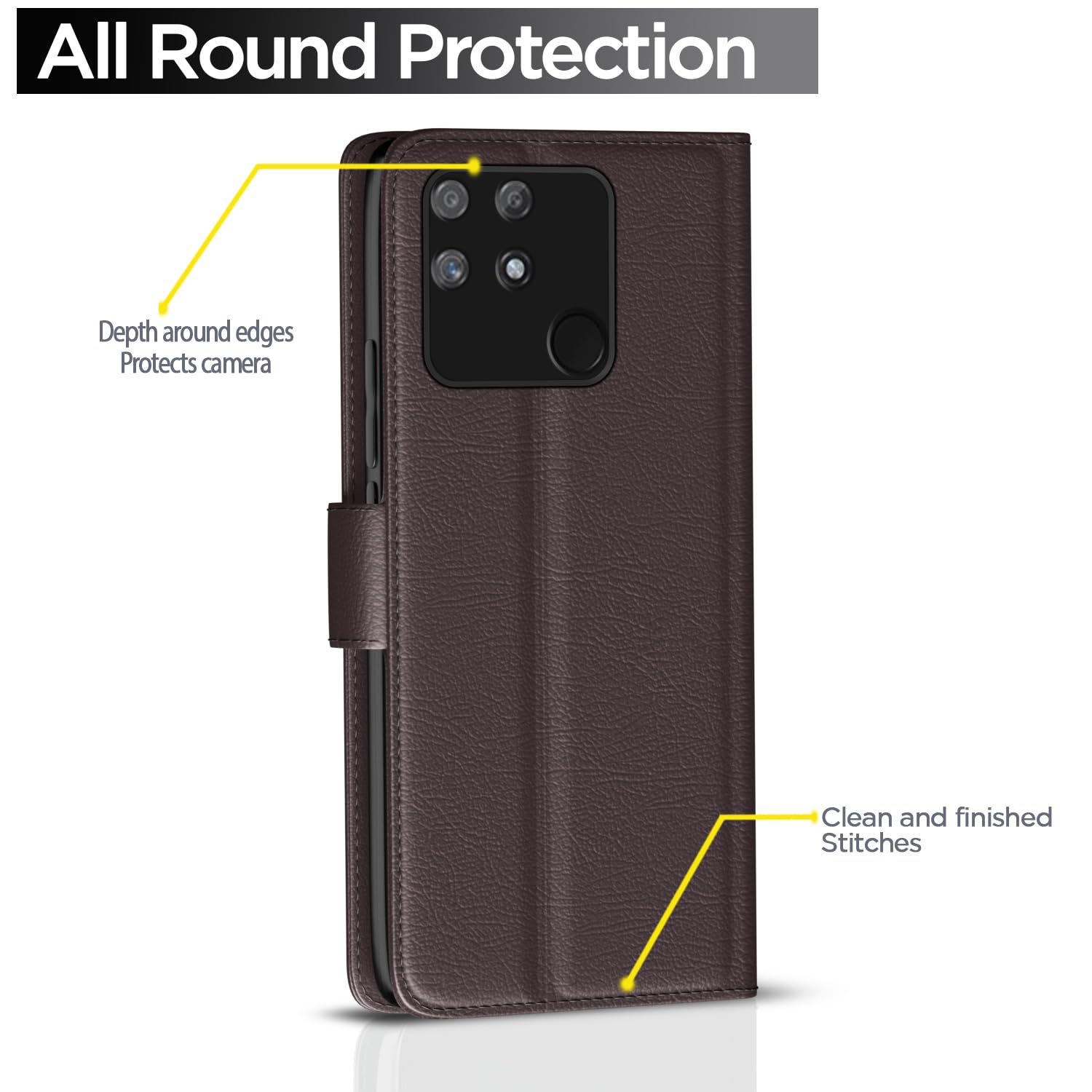 Realme Narzo 50A Flip Case - Leather & Protection -4